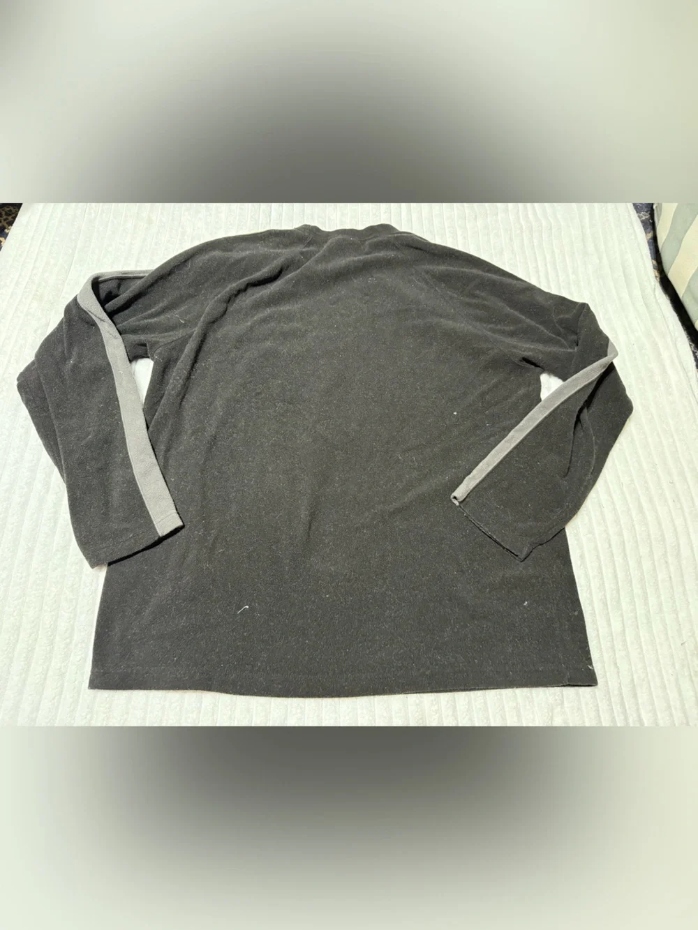 The North Face Black Crewneck fleece with Gray Trim
